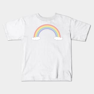 Pastel Simple Rainbow with Clouds Kids T-Shirt